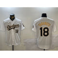 Rebec Los Angeles Dodgers #18 Yoshinobu Yamamoto White Gold  Home Limited Stitched Jersey 2