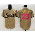 Rebec San Diego Padres #23 Fernando Tatis Jr Tan  NEW 2023 City Connect Cool Base Stitched Jersey 2