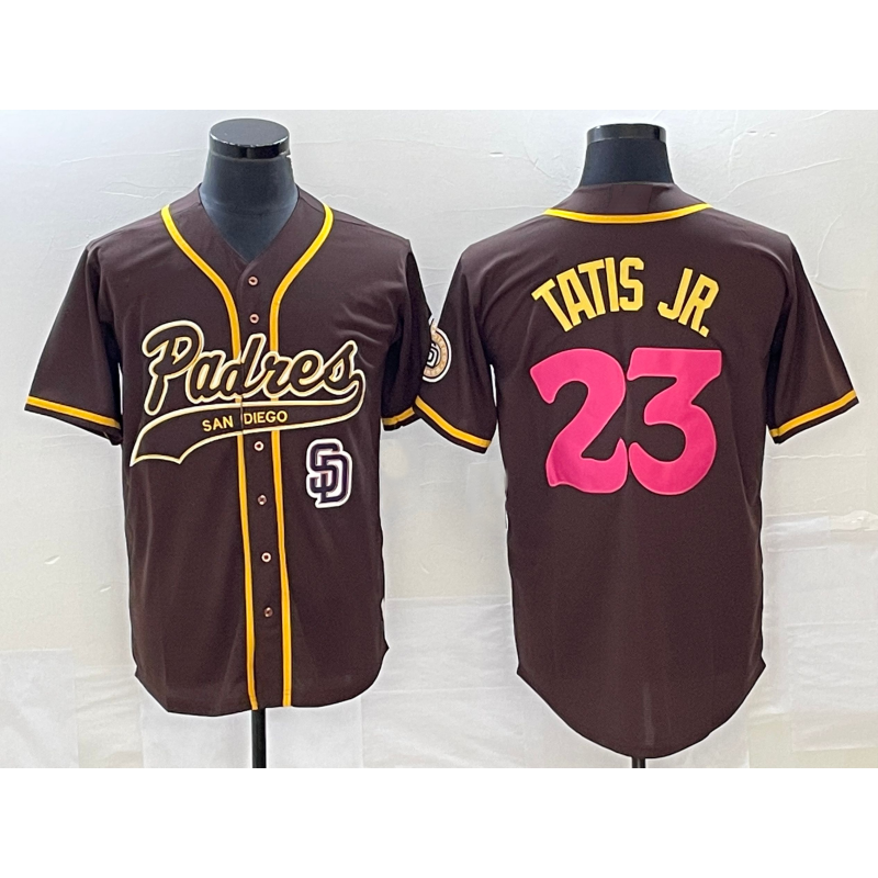 Rebec San Diego Padres #23 Fernando Tatis Jr Brown  NEW 2023 City Connect Cool Base Stitched Jersey