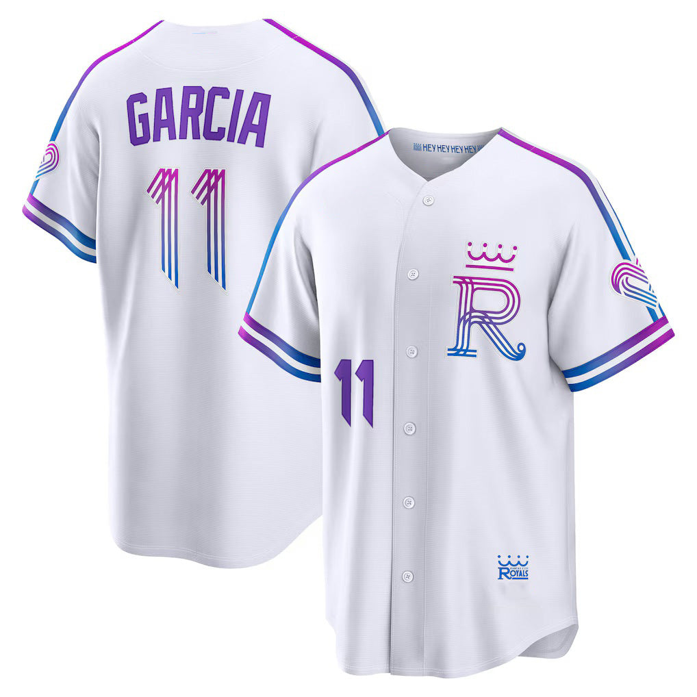 Rebec Kansas City Royals #11 Maikel Garcia White  2026 City Connect Stadium Jersey