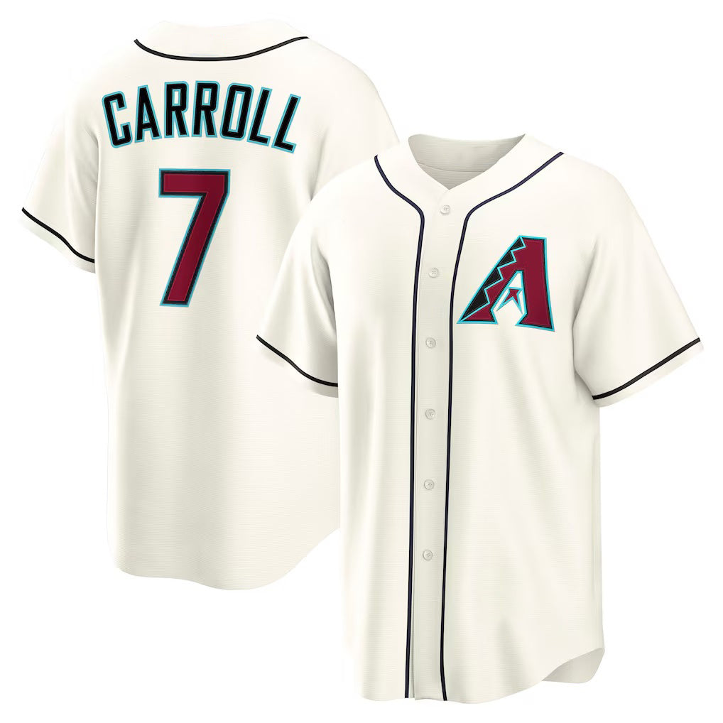 Rebec Arizona Diamondbacks #7 Corbin Carroll Cream  Home Replica Jersey