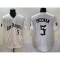 Rebec Los Angeles Dodgers #5 Freddie Freeman White  Mexico 2025 LA Gothic Style With Fernando Patch Vapor Premier Limited Stitched Jersey