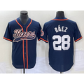 Rebec Detroit Tigers #28 Javier B¨¢ez Navy  Cool Base Stitched Jersey