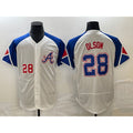 Rebec Atlanta Braves #28 Matt Olson Number White  2023 City Connect Flex Base Stitched Jersey