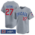 Rebec Chicago Cubs #27 Seiya Suzuki Gray  'Ryne Sandberg Tribute' Vapor Limited V3 Stitched Jersey