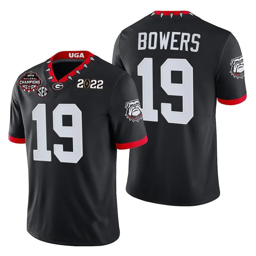 Rebec G.Bulldogs #19 Brock Bowers BLACK College Football Jersey Stitched American College Jerseys