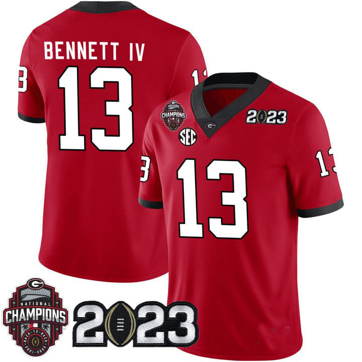 Rebec G.Bulldogs #13 Stetson Bennett Red College Football Jersey Stitched American College Jerseys