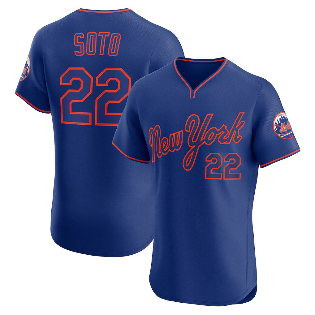 Rebec New York Mets #22 Juan Soto Royal  Alternate 2 Elite Jersey