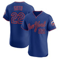 Rebec New York Mets #22 Juan Soto Royal  Alternate 2 Elite Jersey