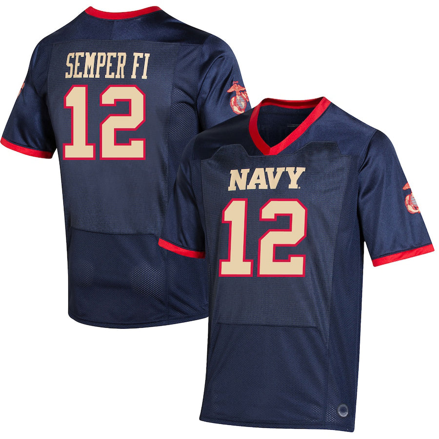 Rebec #12 N.Midshipmen Under Armour USMC Premier Special Game Replica Jersey Navy Stitched American College Jerseys