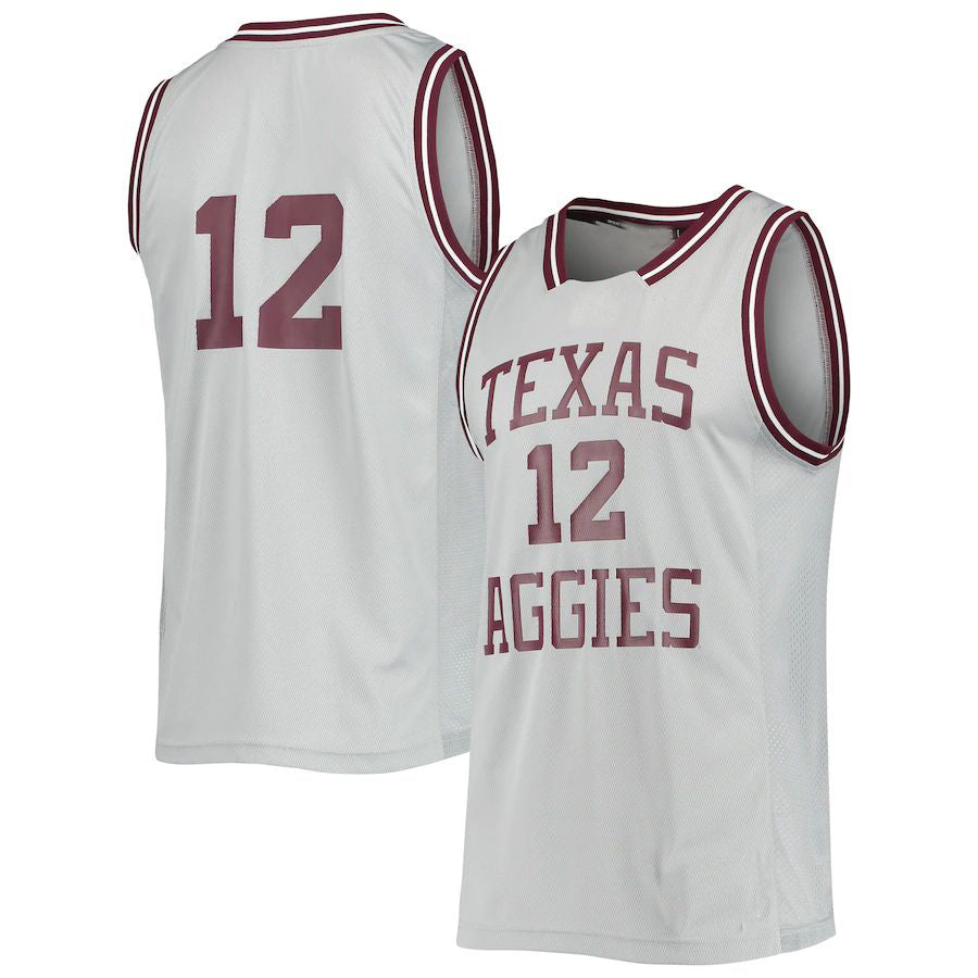 Rebec #12 T.A&M Aggies Reverse Retro Jersey Gray Stitched American College Jerseys