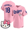 Rebec Los Angeles Dodgers #18 Yoshinobu Yamamoto Pink  2025 Hello Kitty Vapor Limited Stitched Jersey