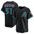 Rebec Arizona Diamondbacks #51 Randy Johnson Black  Throwback Cooperstown Collection Limited Jersey