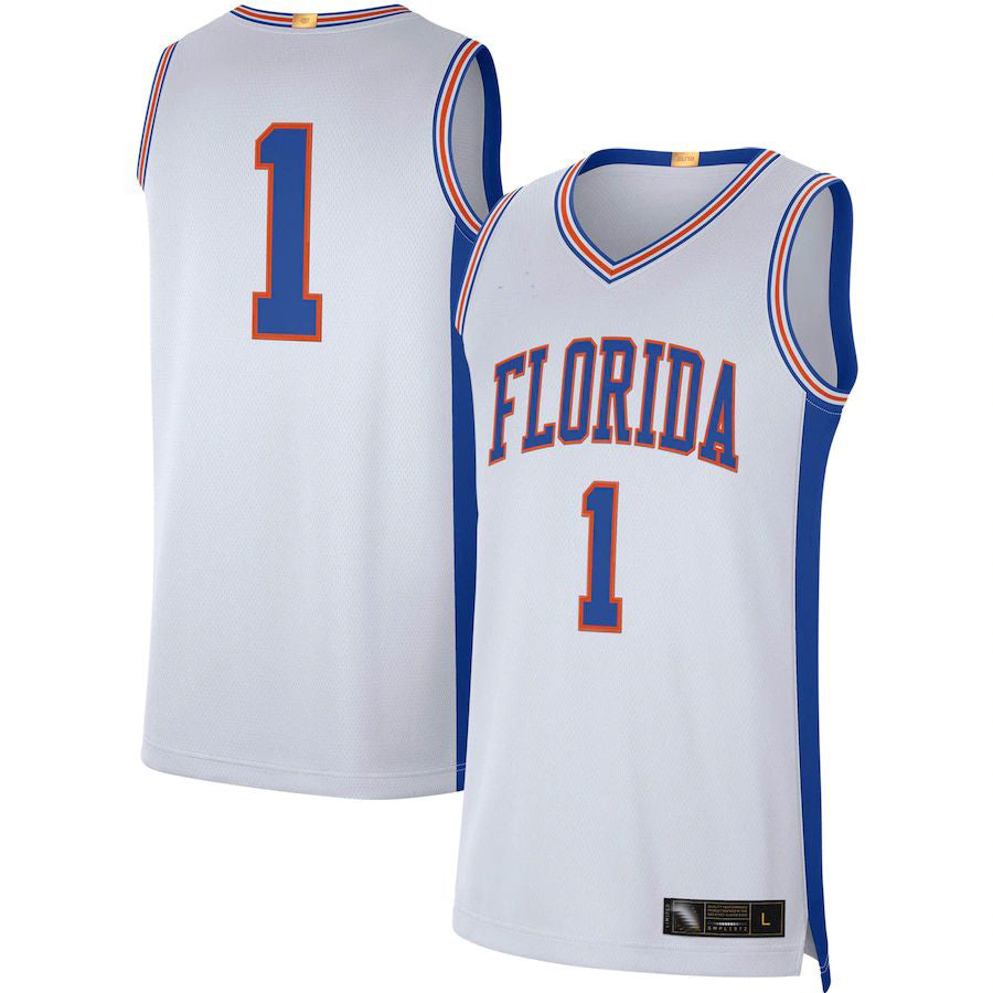 Rebec #1 F.Gators Jordan Brand Retro Limited Jersey White Stitched American College Jerseys