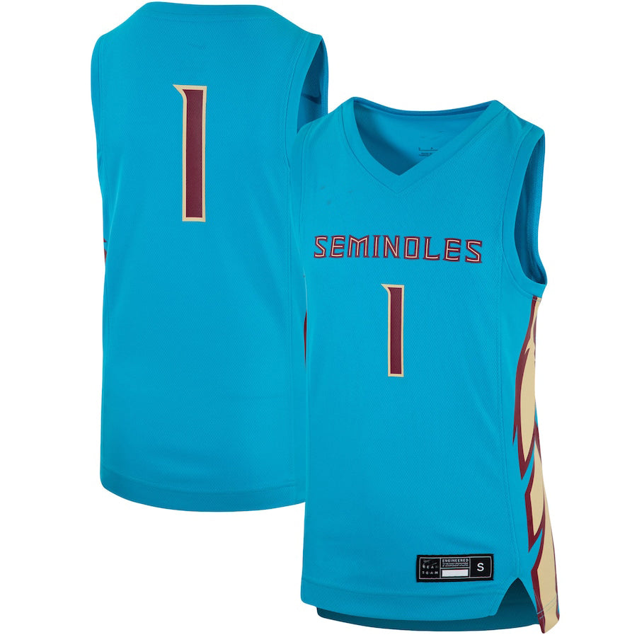 Rebec #1 F.State Seminoles Team Replica Basketball Jersey Turquoise Stitched American College Jerseys