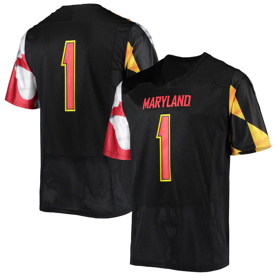 Rebec #1 M.Terrapins Under Armour Replica Black Football Jersey Stitched American College Jerseys
