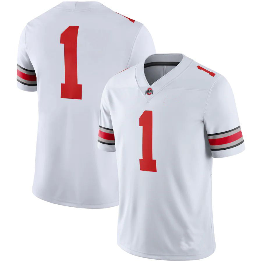 Rebec #1 O.State Buckeyes Game Jersey  Football Jersey White Stitched American College Jerseys
