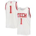 Rebec #1 T.Tech Red Raiders Under Armour Alternate Replica Basketball Jersey White Stitched American College Jerseys