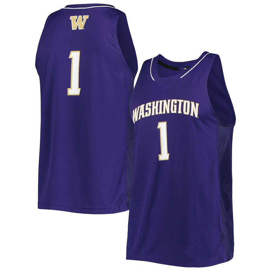 Rebec #1 W.Huskies Team Swingman Basketball Jersey Purple Stitched American College Jerseys
