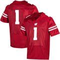 Rebec #1 W.Badgers Under Armour Premier Football Jersey Red Stitched American College Jerseys