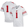 Rebec #1 W.Badgers Under Armour Premier Football Jersey White Stitched American College Jerseys