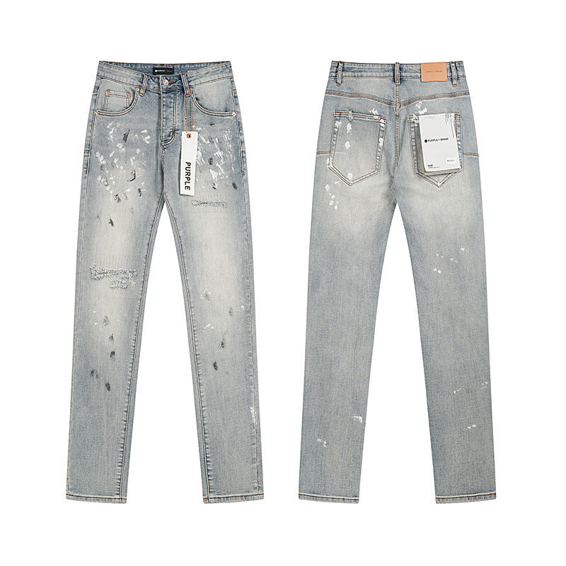 Purple Trendy European American Street Denim Jeans