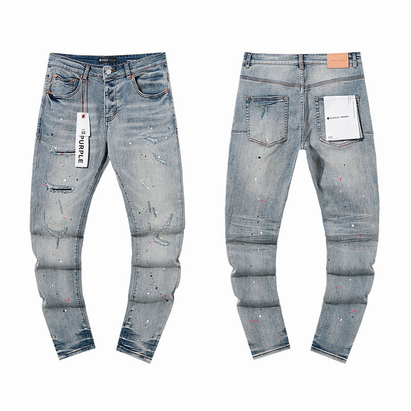 Purple Trendy European American Street Denim Jeans