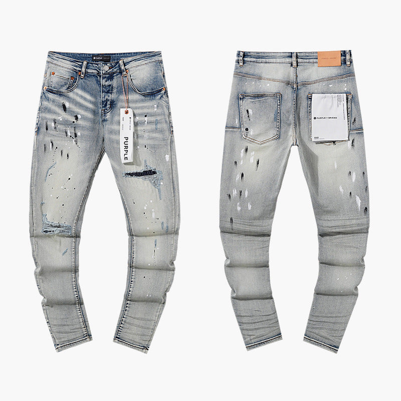 Purple Trendy European American Street Denim Jeans