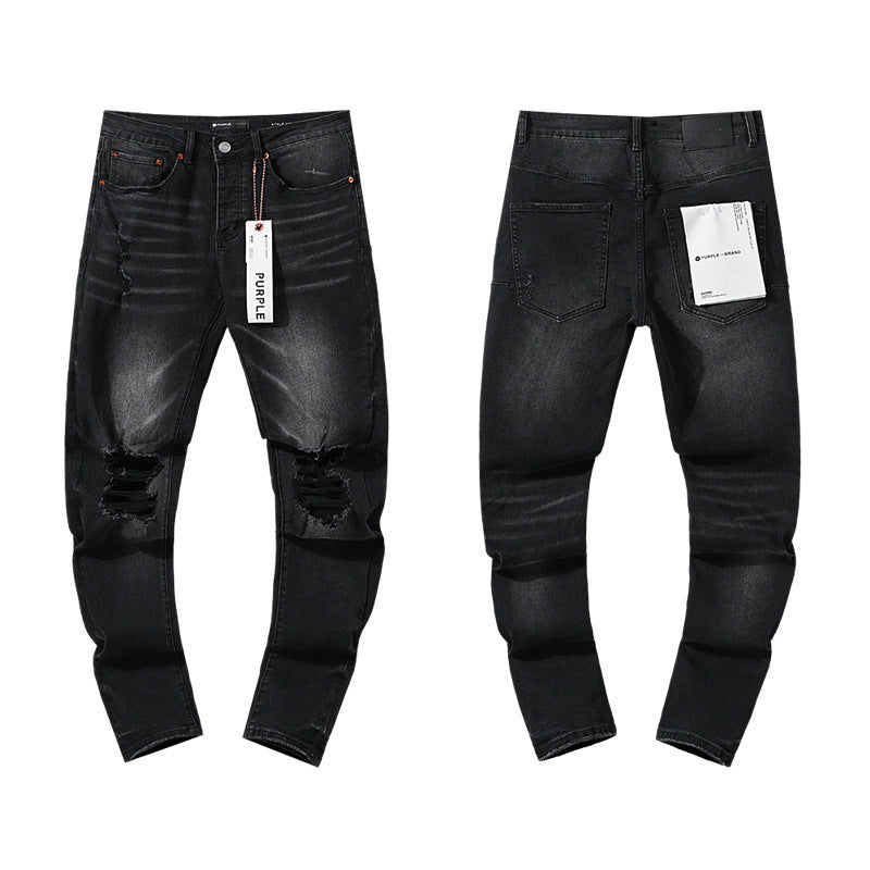 Purple Trendy European American Street Denim Jeans