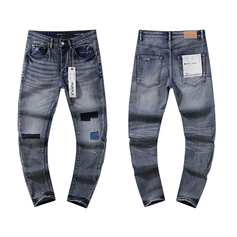 Purple Trendy European American Street Denim Jeans