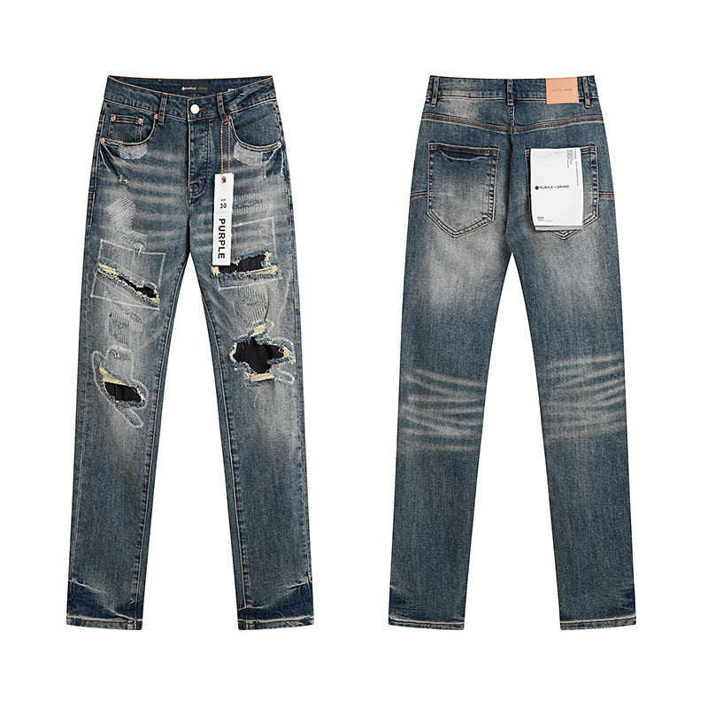 Purple Trendy European American Street Denim Jeans