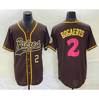 Rebec San Diego Padres #2 Xander Bogaerts Number Brown  NEW 2023 City Connect Cool Base Stitched Jersey