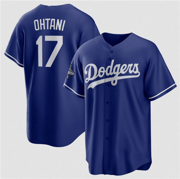 Rebec Los Angeles Dodgers #17 Shohei Ohtani Blue  2025 World Series Champions Stitched Jersey