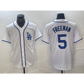 Rebec Los Angeles Dodgers #5 Freddie Freeman White  Cool Base Stitched Jersey