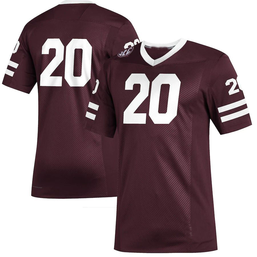 Rebec #20 M.State Bulldogs Premier Strategy Football Jersey Maroon Stitched American College Jerseys
