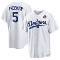 Rebec Los Angeles Dodgers #5 Freddie Freeman White  2024 World Series Cool Base Stitched Jersey