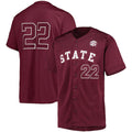 Rebec #22 M.State Bulldogs  Button-Up Baseball Jersey  Maroon Stitched American College Jerseys