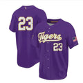 Rebec #23 L.Tigers ProSphere Unisex 2023 Baseball College World Series Champions Jersey - Purple Stitched American College Jerseys