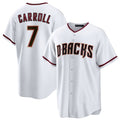 Rebec Arizona Diamondbacks #7 Corbin Carroll White  Cool Base Stitched Jersey 2