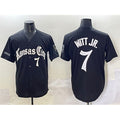 Rebec Kansas City Royals #7 Bobby Witt Jr. Black  'Gothic Crown Edition' Vapor Premier Limited Stitched Jersey