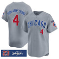 Rebec Chicago Cubs #4 Pete Crow-Armstrong Gray  'Ryne Sandberg Tribute' Vapor Limited V3 Stitched Jersey