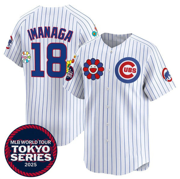 Rebec Chicago Cubs #18 Sh¨­ta Imanaga White  2025 Tokyo Series Limited Stitched Jersey