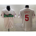 Rebec Philadelphia Phillies #5 Bryson Stott White  Phanatic Cool Base Stitched Jersey