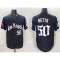 Rebec Los Angeles Dodgers #50 Mookie Betts Black  Mexico 2025 LA Gothic Style With Fernando Patch Vapor Premier Limited Stitched Jersey