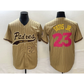 Rebec San Diego Padres #23 Fernando Tatis Jr Number Tan  NEW 2023 City Connect Cool Base Stitched Jersey