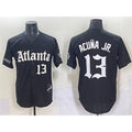 Rebec Atlanta Braves #13 Ronald Acuna Jr. Black  Gothic South x Outkast Edition Vapor Limited Stitched Jersey