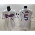 Rebec Texas Rangers #5 Corey Seager Number White  2024 Gold Collection Limited Cool Base Jersey