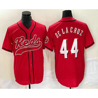 Rebec  Cincinnati Reds #44 Elly De La Cruz Red  With Patch Cool Base Stitched Jersey