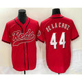 Rebec  Cincinnati Reds #44 Elly De La Cruz Red  With Patch Cool Base Stitched Jersey