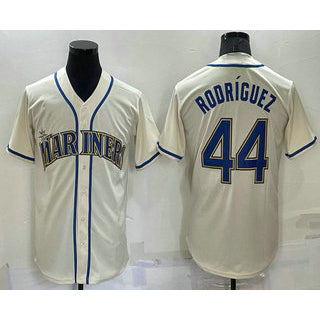 Rebec Seattle Mariners #44 Julio Rodriguez Cream  Stitched Cool Base Jersey